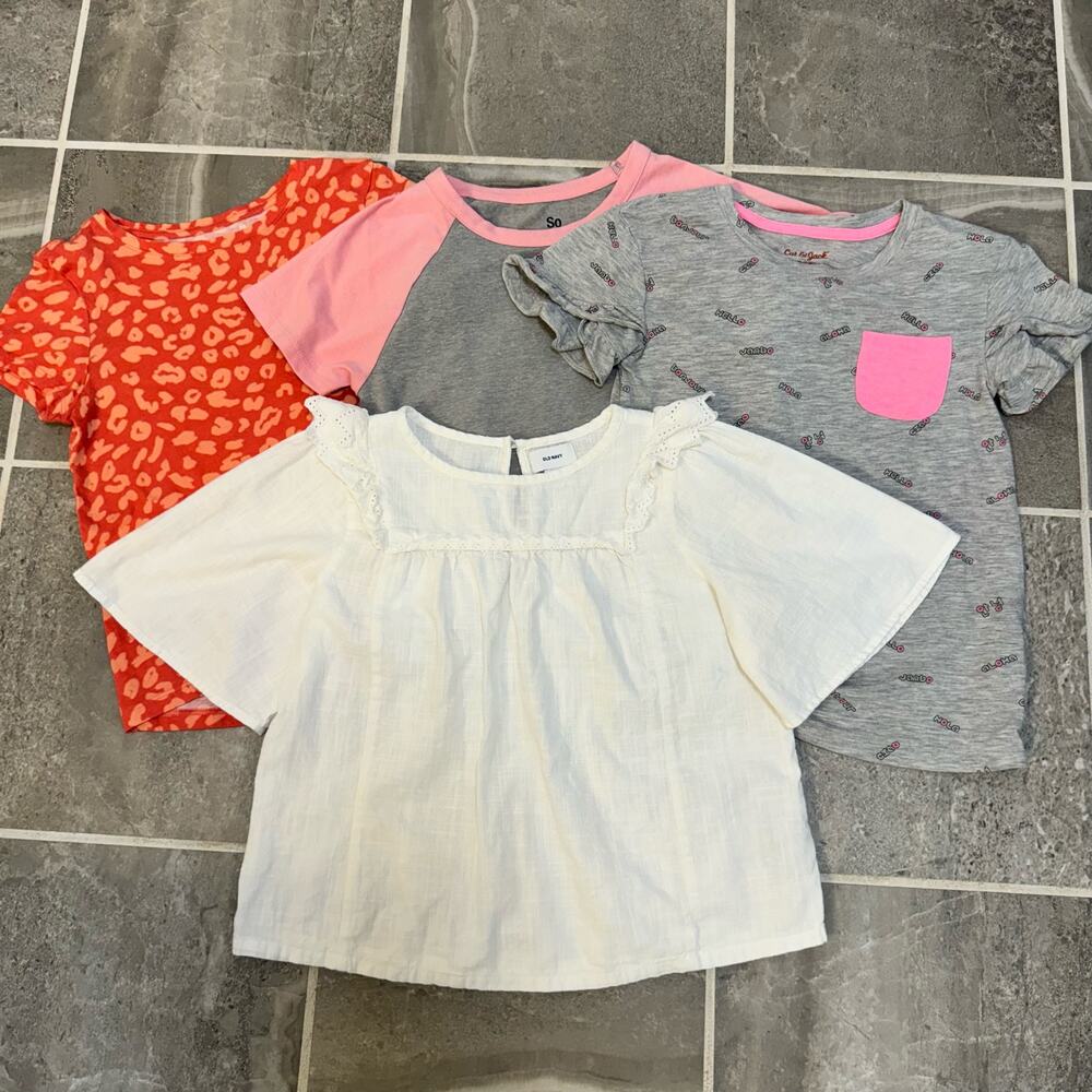 Girls Back to School 4 Shirt Bundle Size M 7/8!! G2